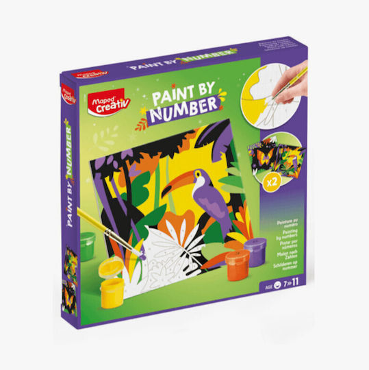 Set creativ Maped Pictură după numere Tucan & Fluture 20x20cm 907085