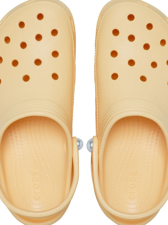 Crocs Classic Pearl Γυναικεία Σαμπό Κίτρινα