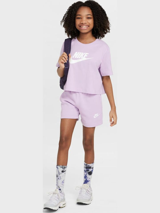 Kids' Crop Top Short Sleeve Lilac Sportswear Crop Futura
