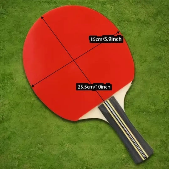 Set Ping Pong 2 Rachete 3 Mingi Husă Transport Copii 7 Ani+ 25.5x15cm Negru-Roșu