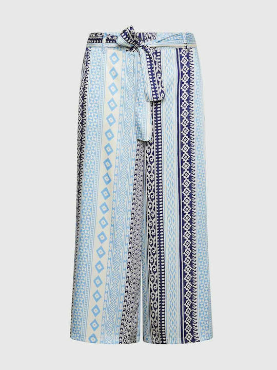 Women's Fabric Capri Trousers Blue