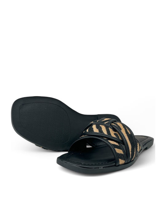 Women's Flat Sandals in Beige Color