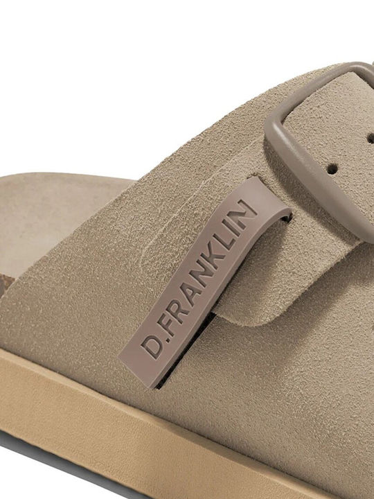 Women's Flat Sandals in Beige Color