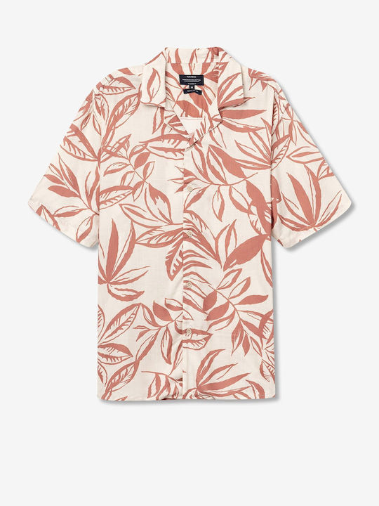 Κοντομάνικο Πουκάμισο Floral Μπεζ