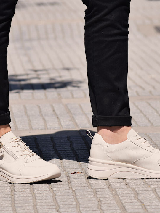 Γυναικεία Ανατομικά Sneakers Μπεζ