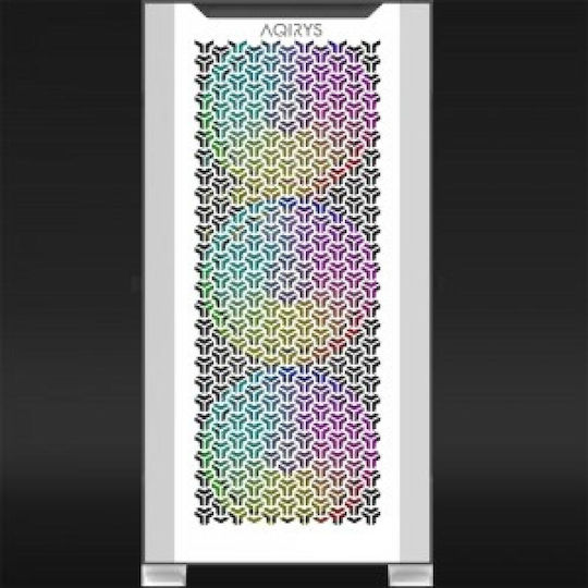 Aqirys Aquilla Gaming Midi Tower Κουτί Υπολογιστή με Πλαϊνό Παράθυρο και RGB Φωτισμό Λευκό
