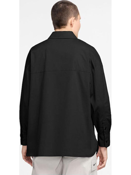 Sportswear Chill Poplin Women's Long Sleeve Shirt Black