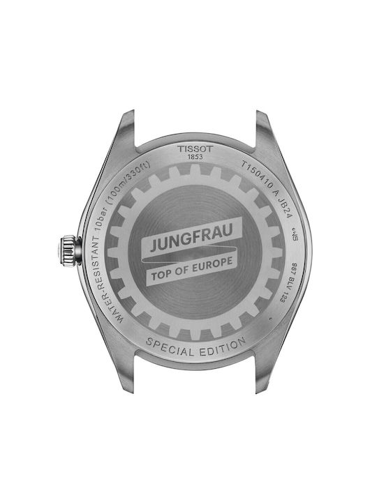 Tissot Pr 100 Ανδρικό Ρολόι Μπαταρίας με Ασημί Μεταλλικό Μπρασελέ