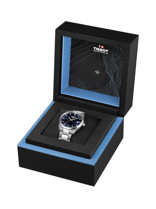 Tissot Pr 100 Ανδρικό Ρολόι Μπαταρίας με Ασημί Μεταλλικό Μπρασελέ