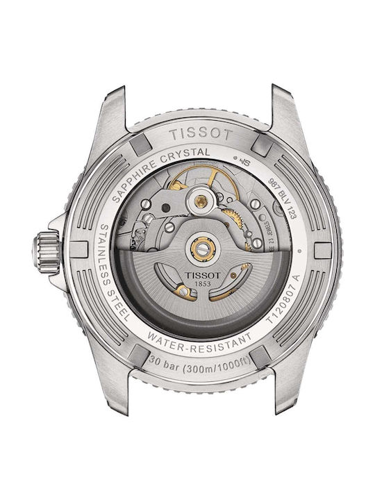 Tissot T-sport Seastar 1000 Powermatic 80 Ανδρικό Ρολόι 40mm Μπαταρίας με Ασημί Μεταλλικό Μπρασελέ