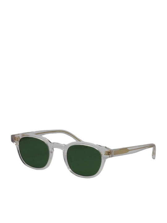Common Sense Unisex Sunglasses with Transparent Plastic Frame and Green Lens CS003