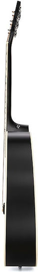 SX Guitars Akustisch Gitarre Schwarz / Schwarzer Glanz