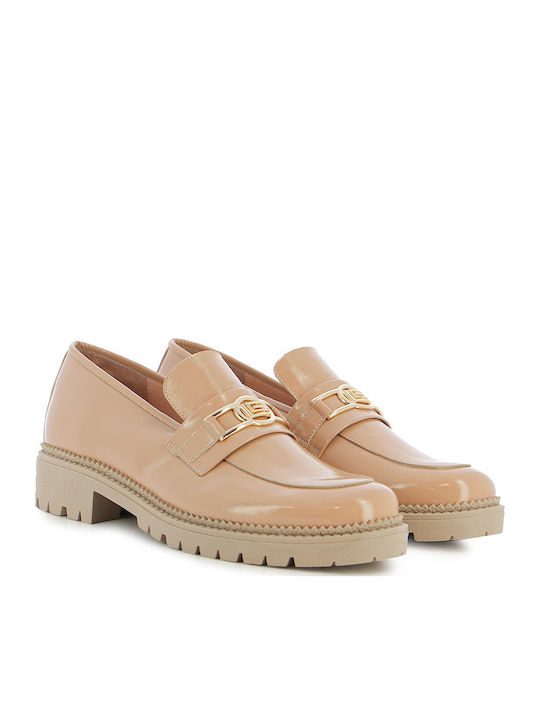 Leather Women's Moccasins in Brown Color