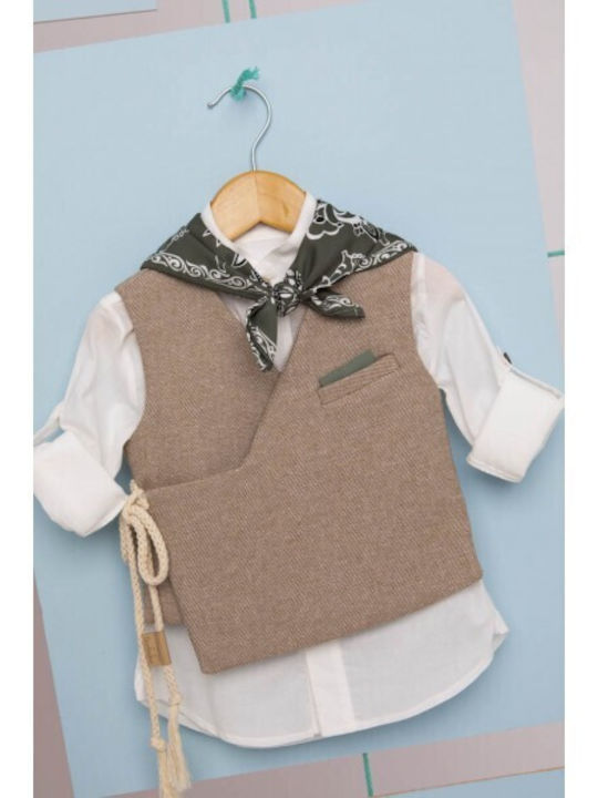 Baptism Suit Bambolino Grigoris 1714 Olive-Ivory