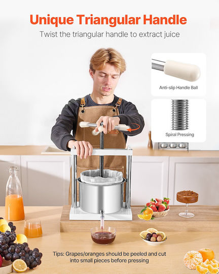 Vevor GJYZJTMBXG5LYJY58V0 Grape Press Handbuch 5Es