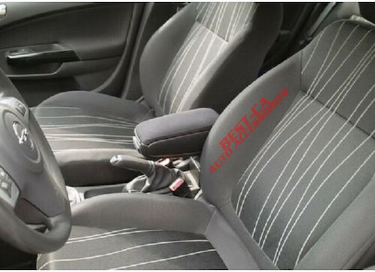 Best-Ka Consolă pentru cotiera mașinii Din piele Compatibil cu Opel Corsa în culoarea negru