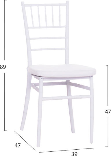 Catering Tiffany Λευκό 39x47x89εκ.