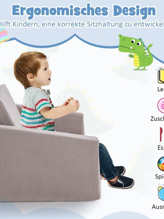Kids Sofa Grey 77x43x40cm