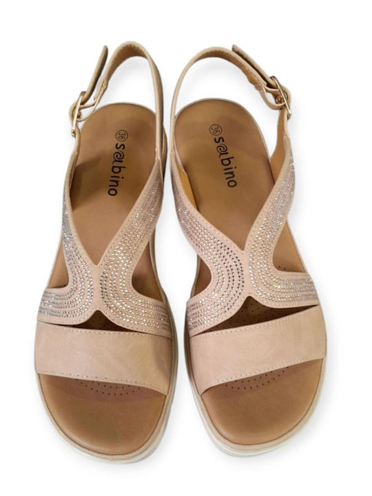 Damenplattformen Beige