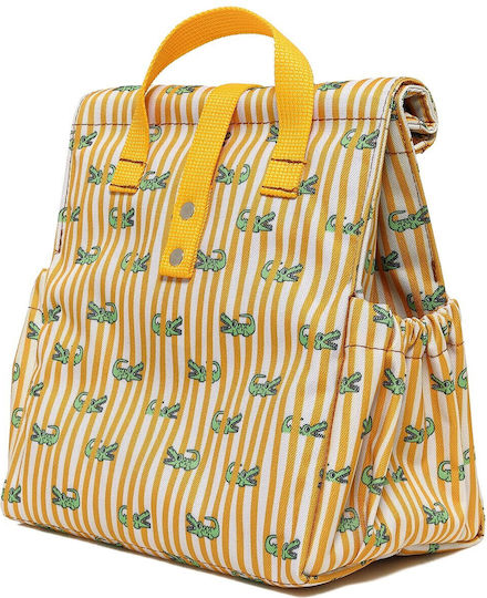 The Lunch Bags Crocodile Σχολικό Ισοθερμικό Τσαντάκι Φαγητού Χειρός 5lt Κίτρινο 21x16x24cm