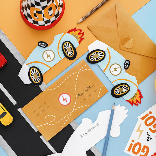 PartyDeco Invitații Disney Cars 6buc ZPP3