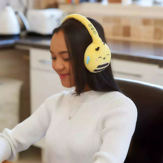 Lazerbuilt Squishmallows Plush Kabellose Bluetooth Kinder Über Ohr Kopfhörer mit 6 Stunden Betriebszeit Sunny The Bee