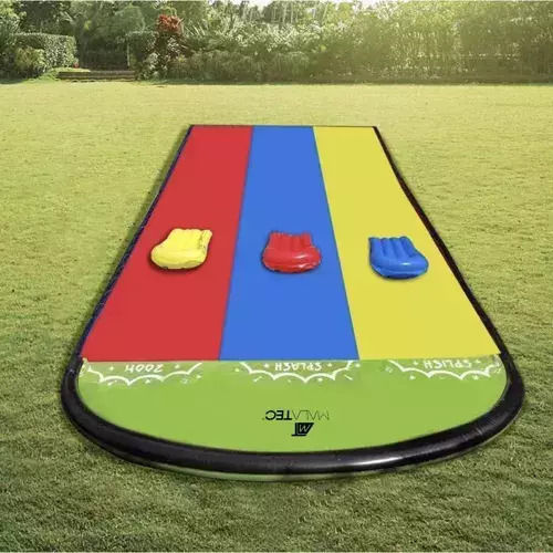 Water Slide Fountain 3 Inflatable Mats Capacity 150 Kg 475x202 Cm Aria Trade