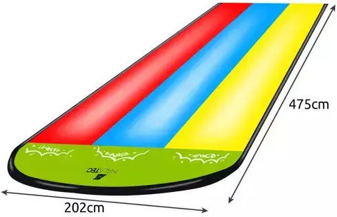 Water Slide Fountain 3 Inflatable Mats Capacity 150 Kg 475x202 Cm Aria Trade