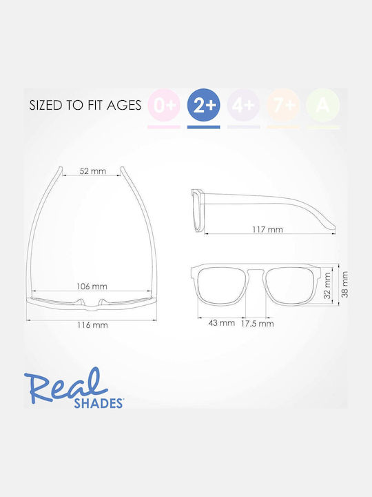 Real Shades Toddler Άθραυστα Παιδικά Γυαλιά Ηλίου Γαλάζια για 2-4 Ετών