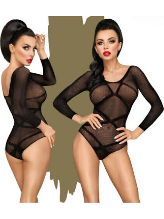 Penthouse High on Love Mesh Teddy Sexy Bodysuit Plus Size Black