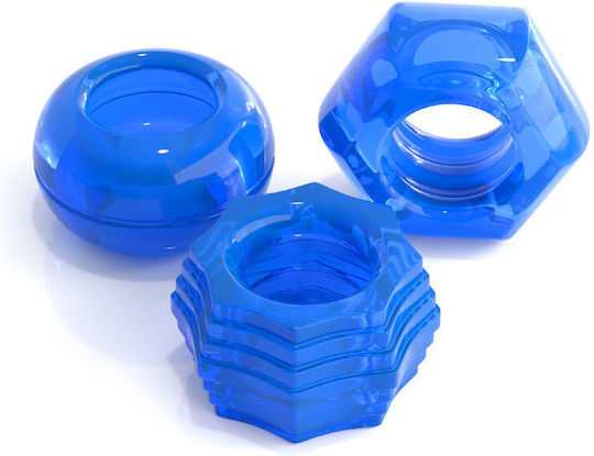 Pipedream Deluxe Cock Ring Set 3 Σετ Δαχτυλίδια Πέους Μπλε PD1999-14