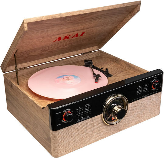 Akai Proffesional ATT-300CC Βαλιτσάκι Πικάπ με Belt Drive, Προενίσχυση και Ενσωματωμένα Ηχεία Καφέ