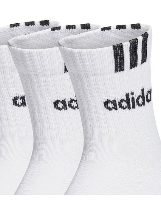 adidas Cushioned Running Socks White 3 Pairs