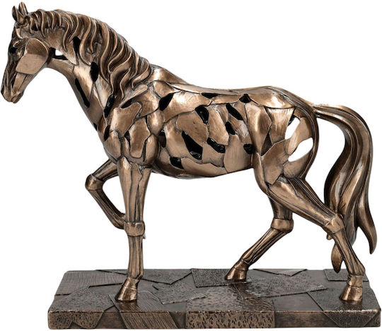 Horse Statue Electroplated Bronze Veronese 25.5cm X 21.5cm