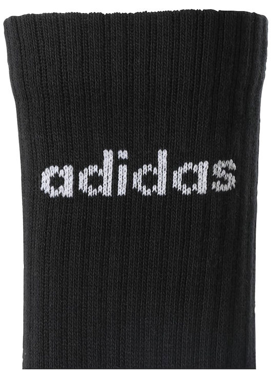 adidas Linear Crew Athletic Socks Black 3 Pairs