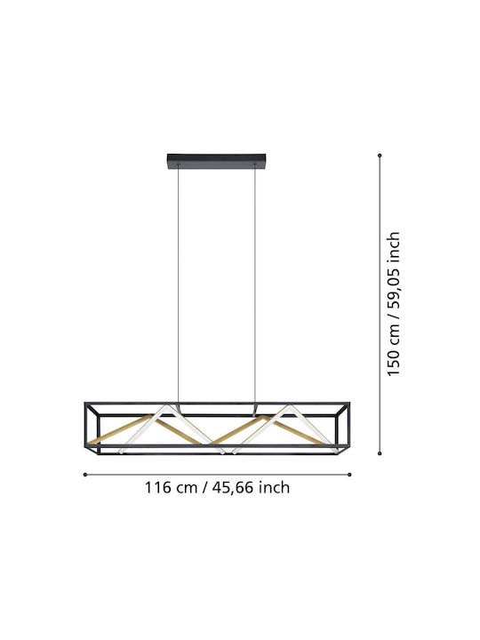 Eglo Penela Pendant Light Black 116x150cm