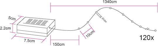 Globo Lighting Κρεμαστό Ηλιακό Φωτιστικό Γιρλάντα IP44