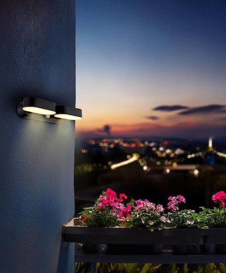 Globo Lighting Spiked Solar Light 7.2W 300lm Warm White 3000K with Motion Sensor IP44 23cmx10.3cmx55cmcm