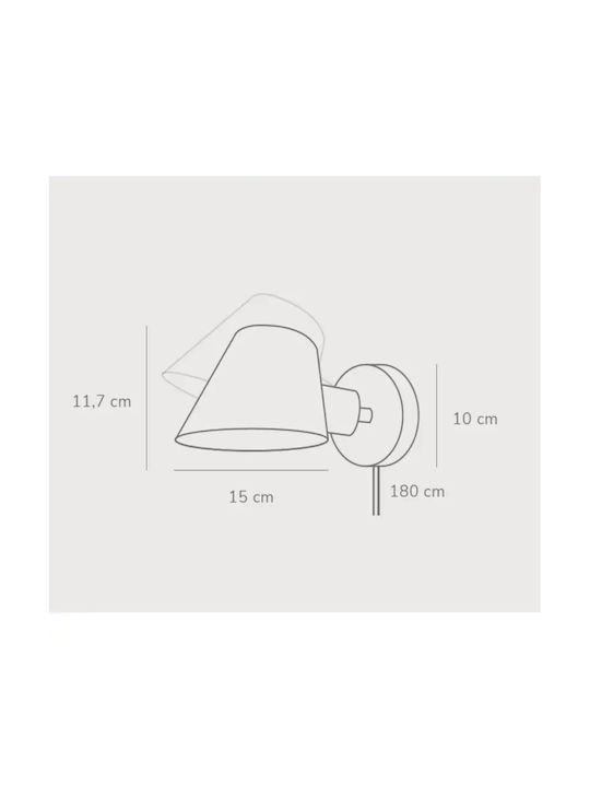 Nordlux Modern Lamp Wall with Socket E27 Black 15x15cm