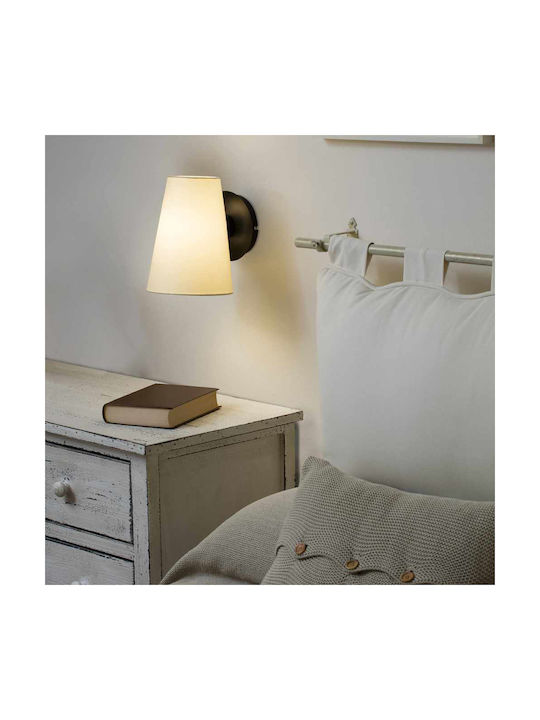 Faro Barcelona Modern Lamp Wall with Socket E27 Black 17x23cm