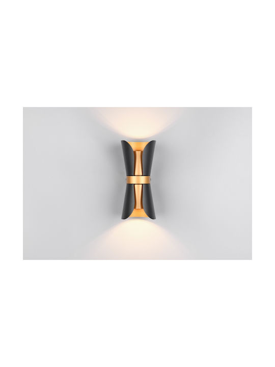 Trio Lighting Μοντέρνο Φωτιστικό Τοίχου με Ντουί GU10 Μαύρο 10x11x10εκ.