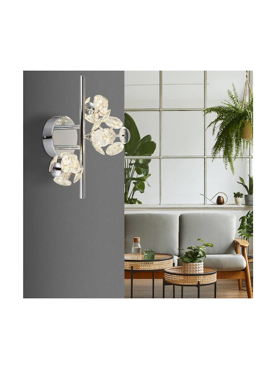 Globo Lighting Φωτιστικό Τοίχου με Ενσωματωμένο LED και Θερμό Λευκό Φως Ασημί 28x21εκ.