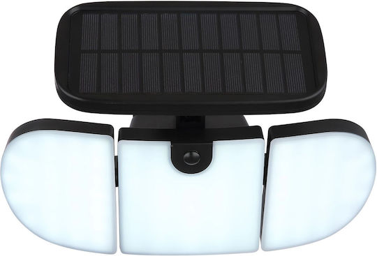 Globo Lighting Στεγανός Ηλιακός Προβολέας LED 10W Ψυχρό Λευκό 6500K με Αισθητήρα Κίνησης IP44