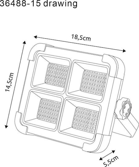 Globo Lighting Rezistent la apă Solar Proiector LED 15W Alb Natural 4000K IP44