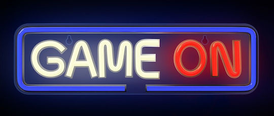 Forever Plexi Lumină Neon LED Game On FPNE23 Lampă Albastru Alb Roșu