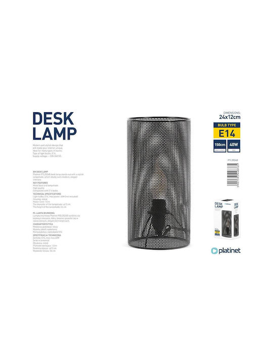 Platinet Decorative Lamp with Socket for Bulb E14 Black