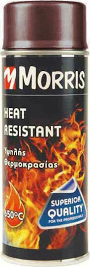 Benman Σπρέι Βαφής Heat Resistant Lacquer 800‎°C Υψηλής Θερμοκρασίας με Ματ Εφέ Καφέ Καφέ 400ml