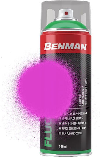 Benman Σπρέι Βαφής Fluorescent Lacquer Ροζ 400ml