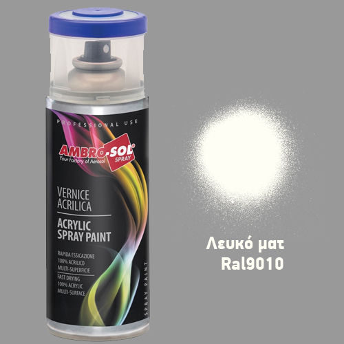 Ambro-Sol Σπρέι Βαφής V400 Ακρυλικό με Ματ Εφέ Λευκό RAL 9010 400ml