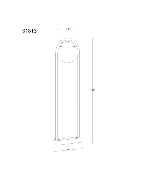 Globo Lighting Lampa Post Mic Pentru Exterior 28W IP44 Cu Bază De Bec E27 Neagră